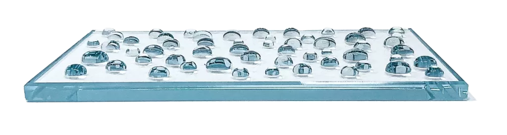 Graphic showing how Diamon-Fusion tile protective coating repels water