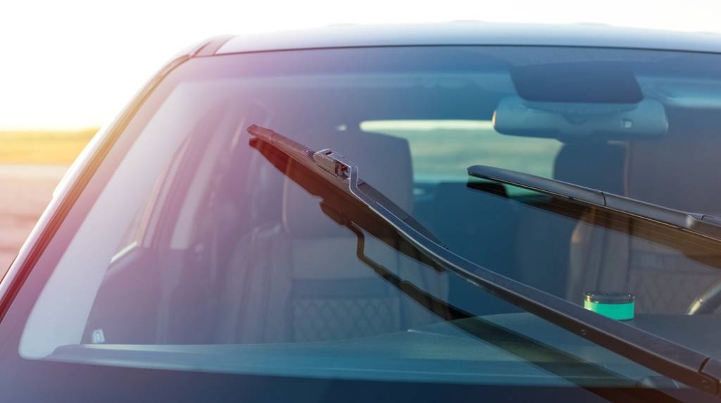 A car’s clean windshield